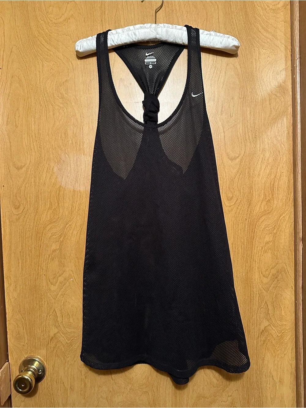Nike Black Mesh Racerback Tank with Knotted Back medium